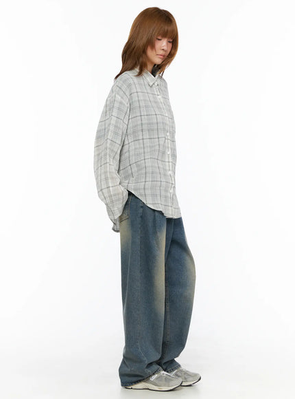 Plaid Oversize Blouse CL503 — view 4