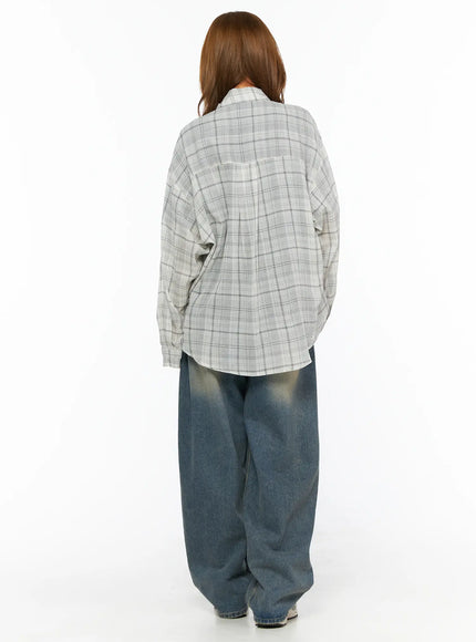 Plaid Oversize Blouse CL503 — view 5