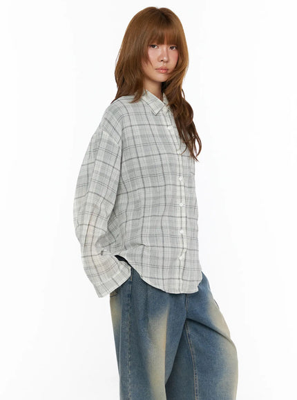Plaid Oversize Blouse CL503 — view 6