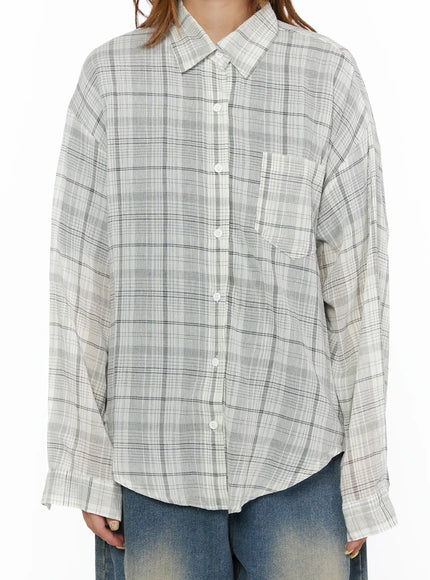 Plaid Oversize Blouse CL503 — view 8