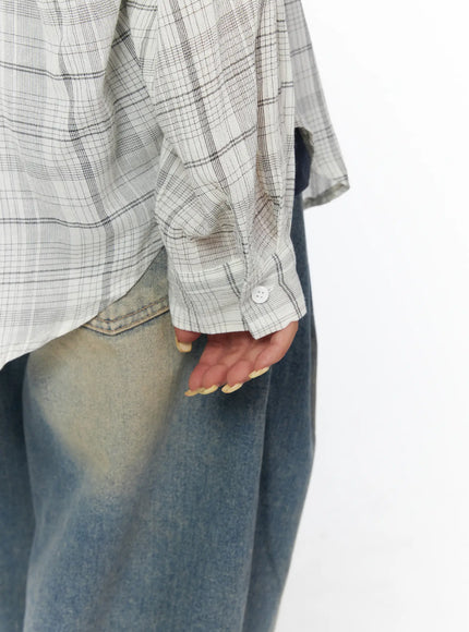 Plaid Oversize Blouse CL503 — view 9