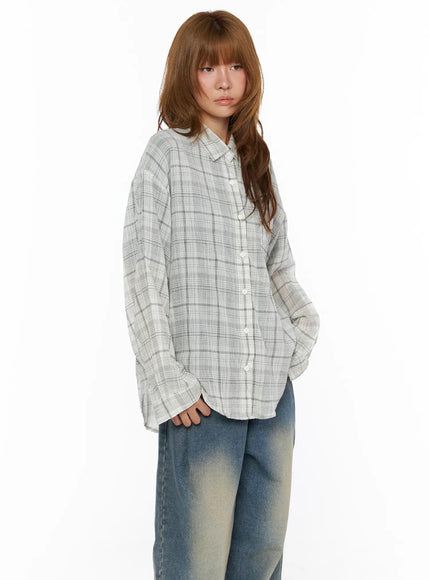 LEWKIN Plaid Oversize Blouse CL503 — view 1