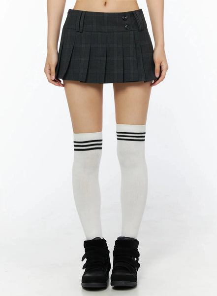 Plaid Pleated Mini Skirt IL516 - Geek style | LEWKIN