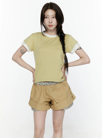 Pocket Ringer Tee IL521 in Light green, size S/M