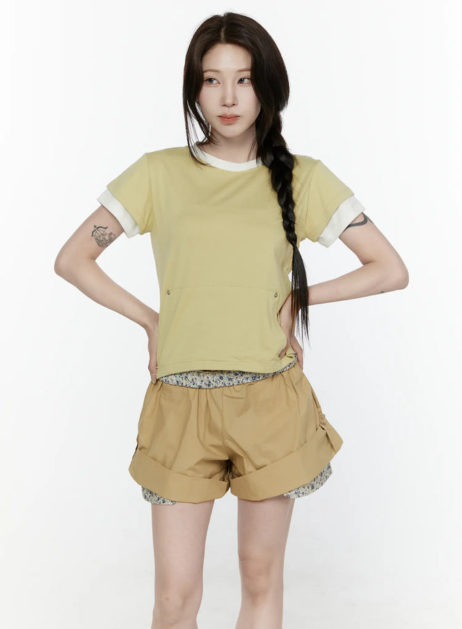 Pocket Ringer Tee IL521 in Light green, size S/M