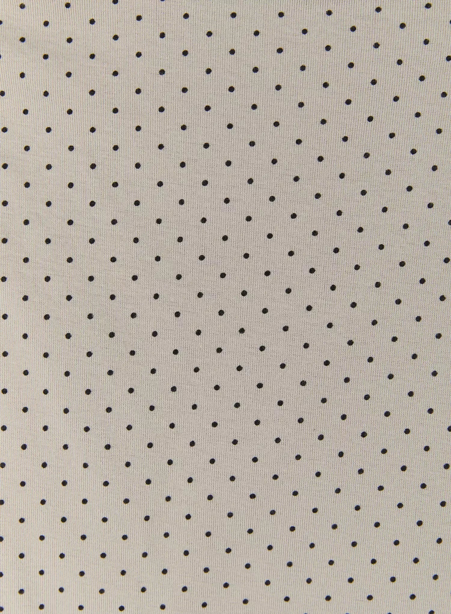 Polka Dot Halter Top IL502 Khaki fabric close-up showing off-white base with small dark polka dot knit texture detail