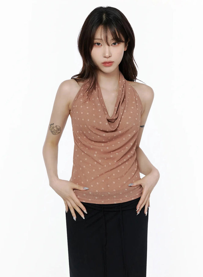 Polka Dot Halter Top IL506 — view 2