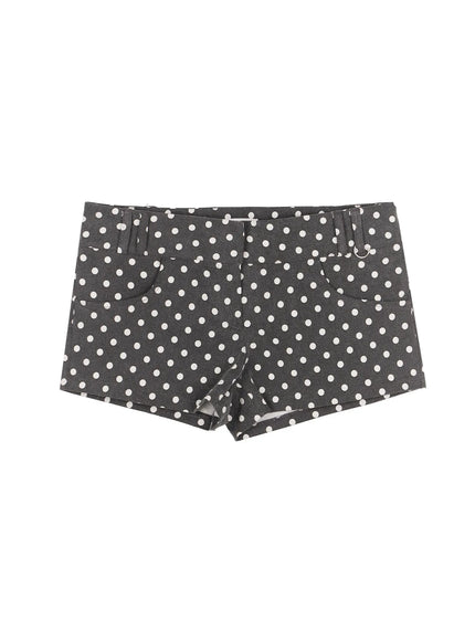 Polka Dot Mini Shorts IL506 in Dark gray, size S/M