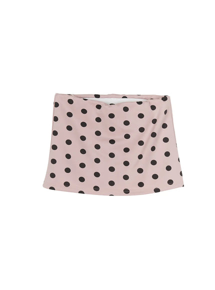 Polka Dot Mini Skirt CL503 in Dot pink, size S/M