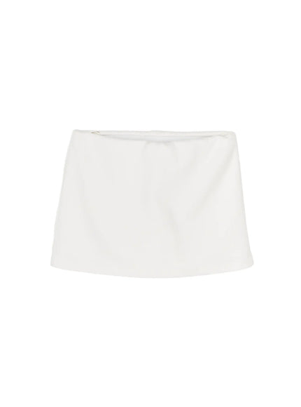 Polka Dot Mini Skirt CL503 in White, size S/M