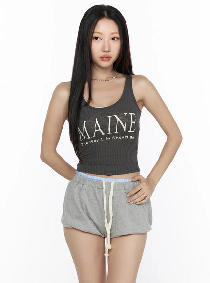 Ribbed Tank Top CL527 in Dark gray, size S/M