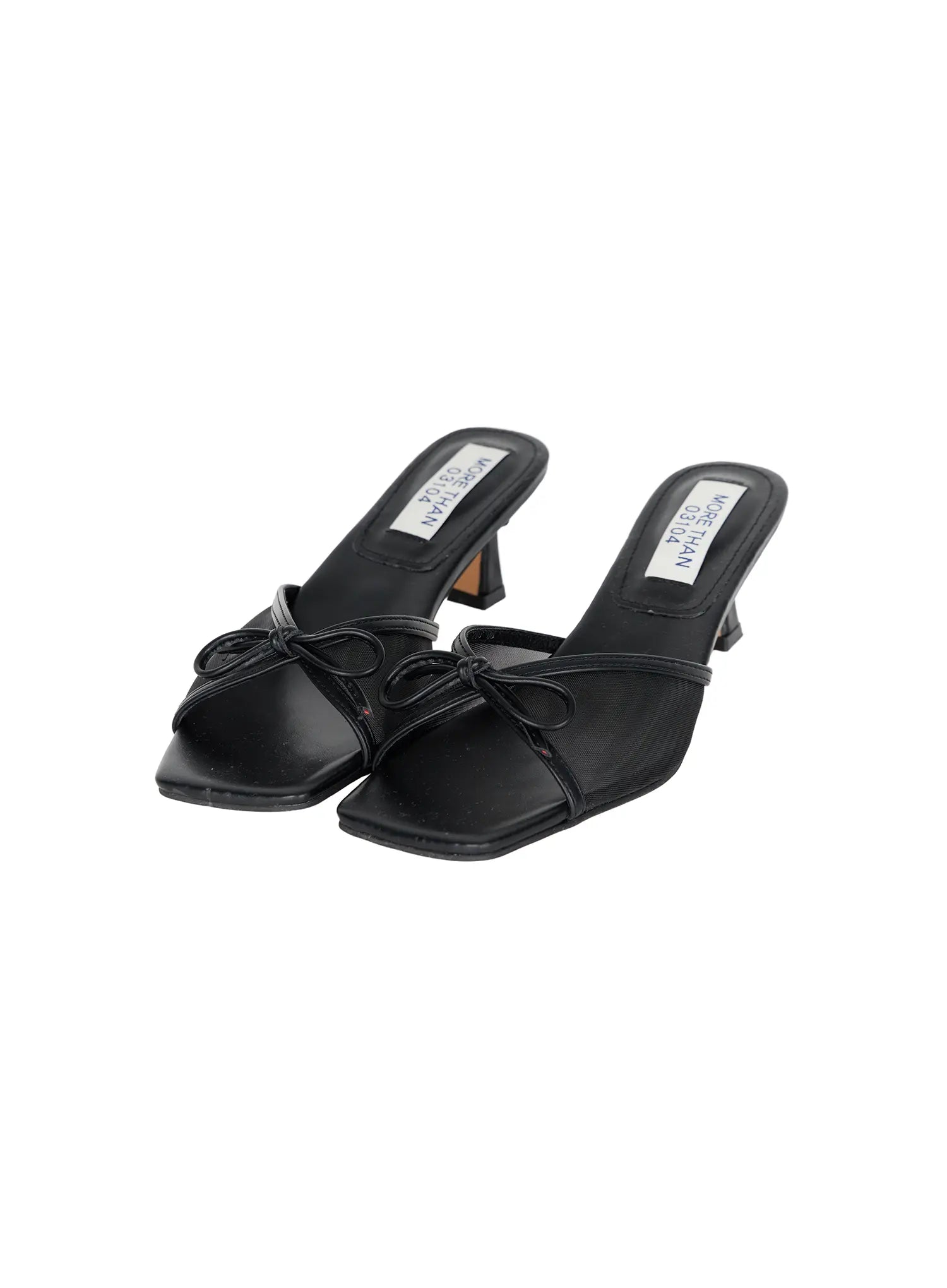 Ribbon Detail Sandal Heels CU524 in Black, size 225 / US5.5