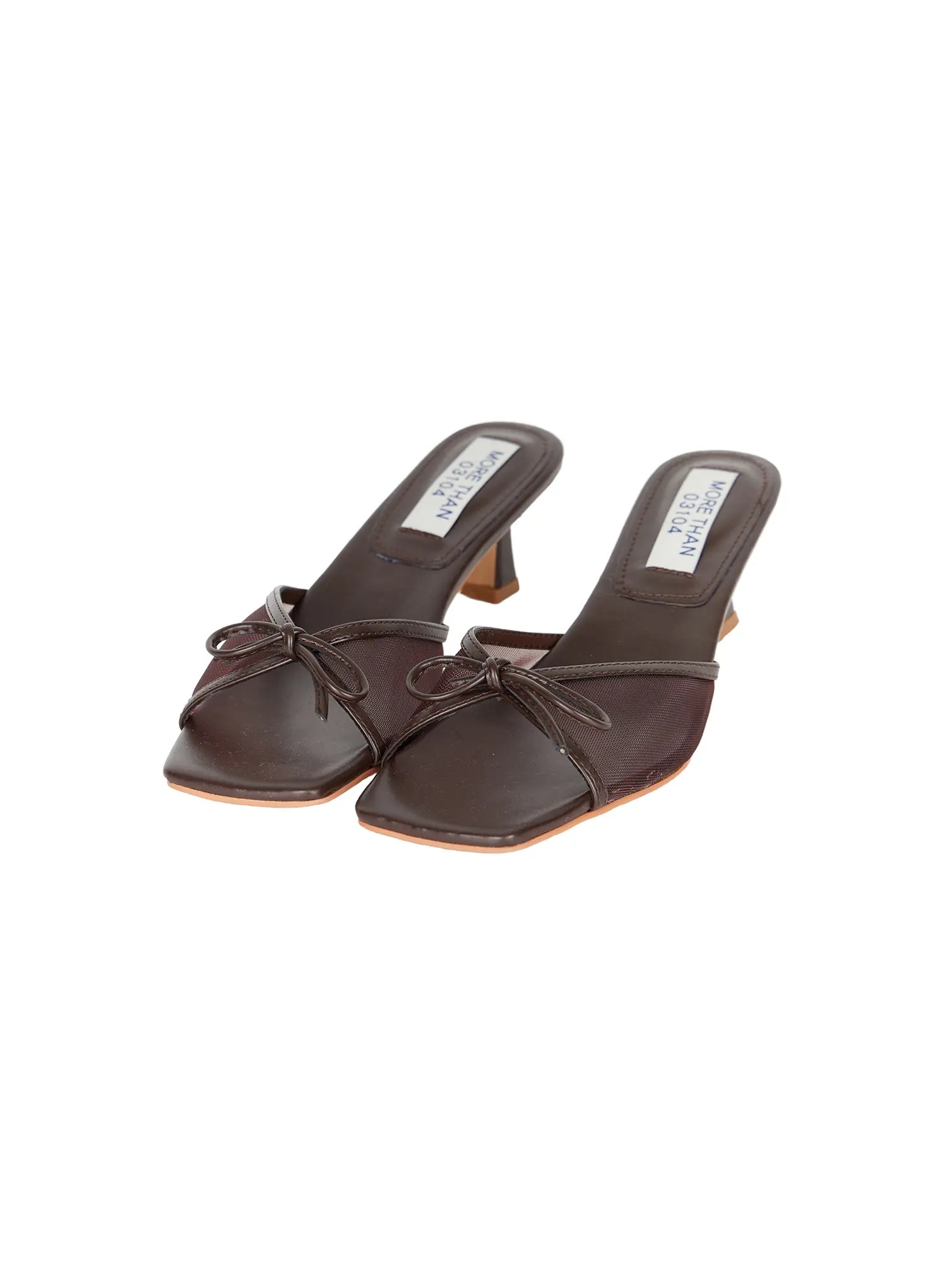 Ribbon Detail Sandal Heels CU524 in Brown, size 225 / US5.5