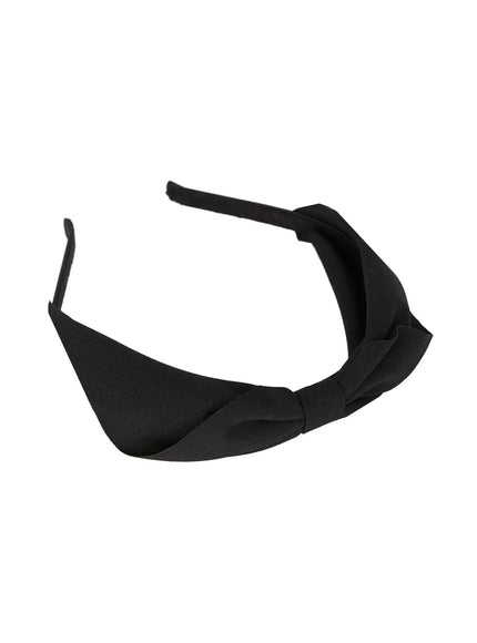 Ruched Bow Headband IL509 in Black, size One Size