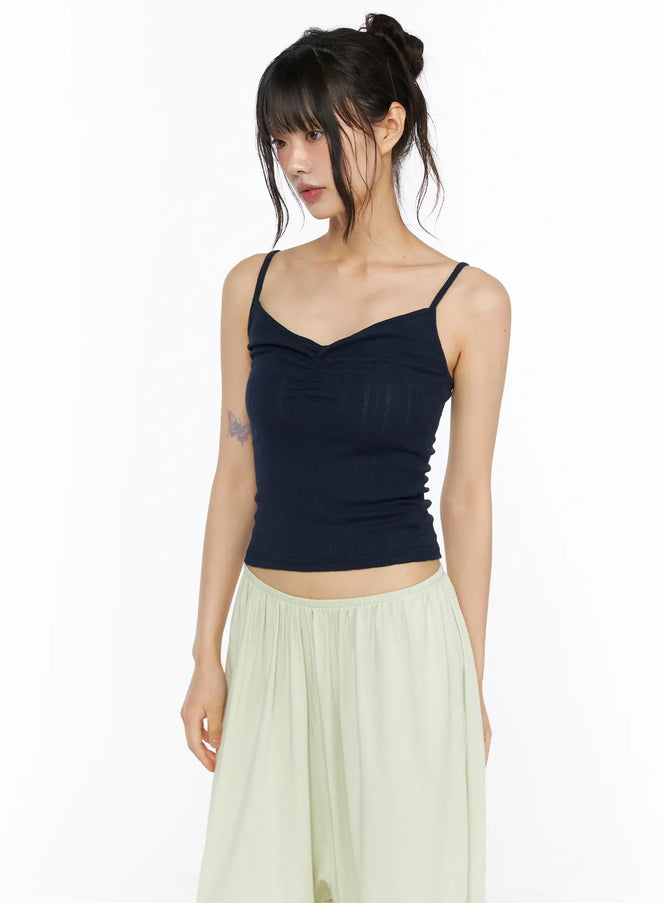 Ruched Cami Top CU530 in Dark blue, size S/M
