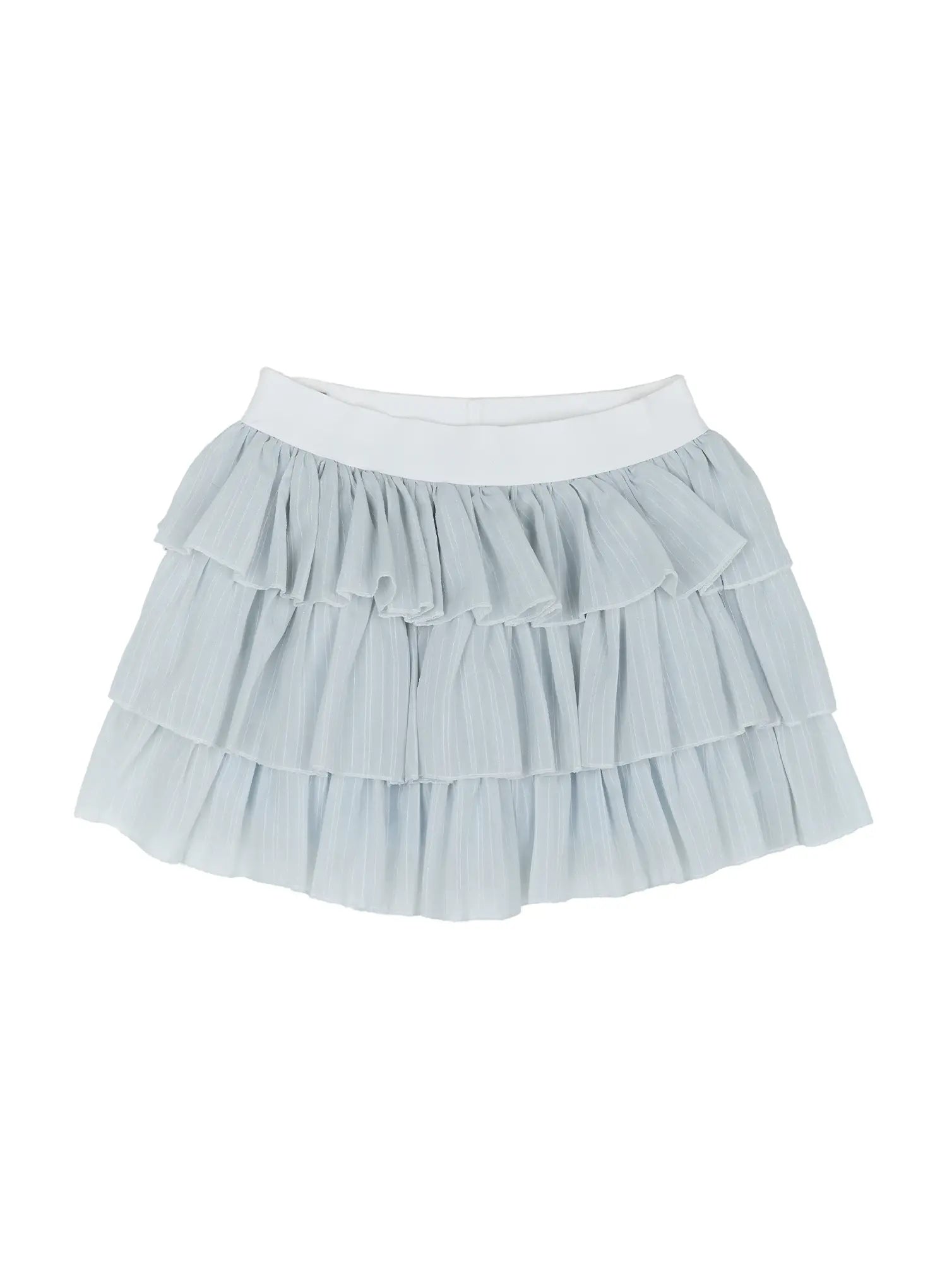Ruffle Layered Mini Skirt IL521 in Light blue, size S/M