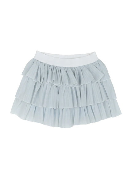 Ruffle Layered Mini Skirt IL521 in Light blue, size S/M