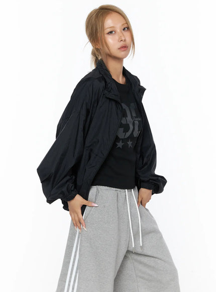 Sheer Nylon Windbreaker CU523 in Black, size S/M