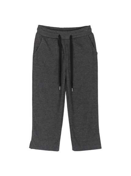 Side Slit Cropped Track Pants IL509 in Dark gray, size S/M