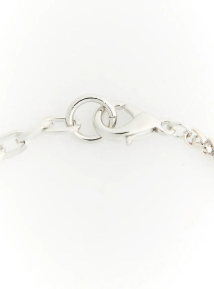 Skye Star Cut Bracelet IL522 silver close-up detail of lobster clasp closure with spring ring and extension chain on white background