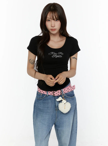Slim Fit Graphic Tee CL508 in Black, size S/M