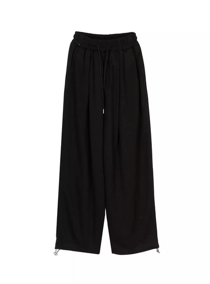 Star Graphic Wide Leg Sweatpants IL506 in Black, size M/L