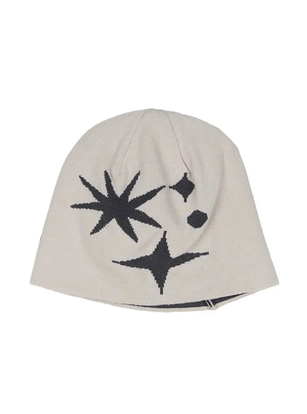 Star Knit Beanie IL506 in Beige, size One Size