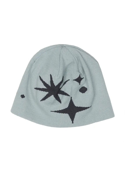Star Knit Beanie IL506 in Light blue, size One Size