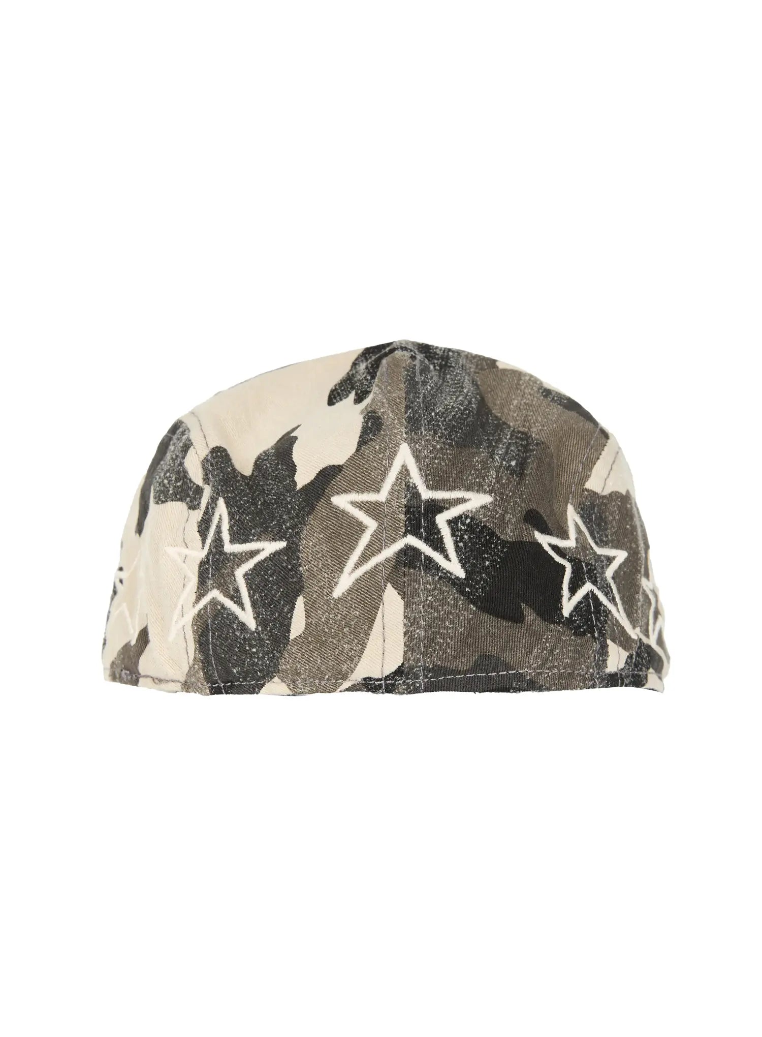 Staria vintage Cap IL503 camouflage back product shot showing white outlined star embroidery pattern across back panel on white background