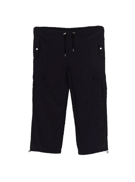 String Pocket Wide Pants CU526 in Black, size M/L
