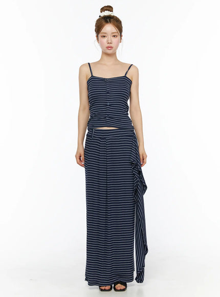 Striped Button Cami Top CL502 in Dark blue, size S/M