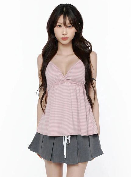 Striped Cami Tank Top IL506 in Pink, size S/M
