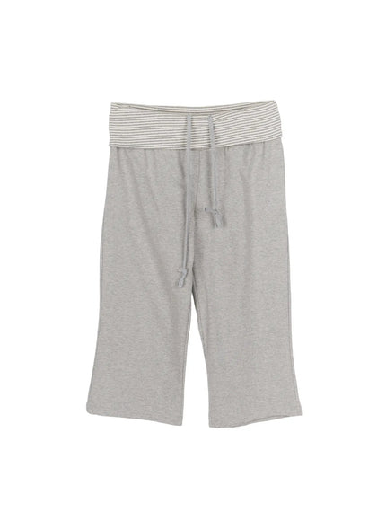 Striped Capri Pants CL508 in Gray, size S/M