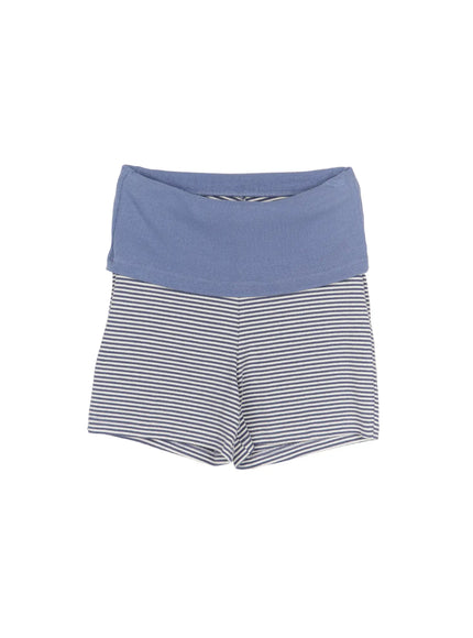Striped Foldover Shorts CL503 in Blue, size S/M