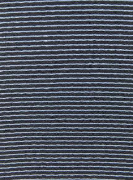 Striped Henley Tank Top IL509 Charcoal close-up fabric texture detail showing fine dark grey and light blue horizontal stripe ribbed knit weave
