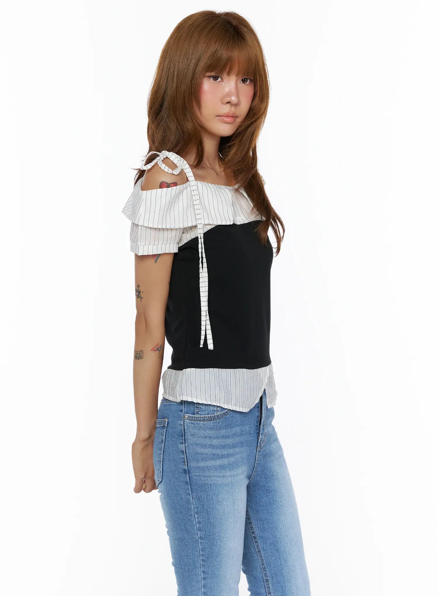 Striped Off-Shoulder Blouse CL503 — view 6