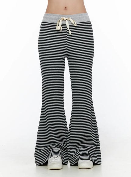 Striped Sweatpants CL513 in Black, size S/M