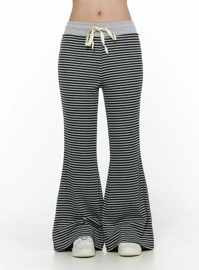 Striped Sweatpants CL513 in Black, size S/M