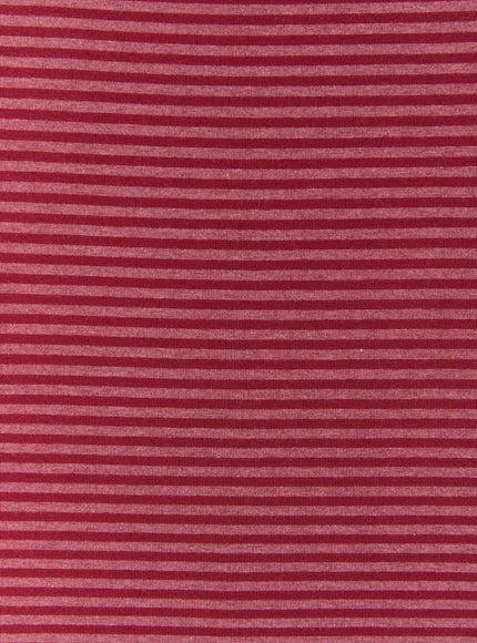 Striped Sweetheart Top IL502 Dark red close-up fabric texture detail showing horizontal dark red and pink stripe ribbed knit material