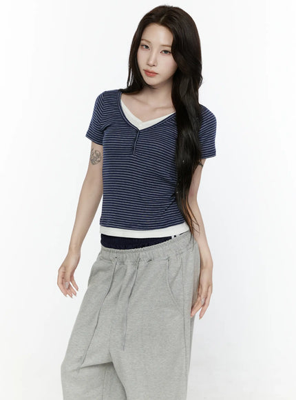 Striped T-Shirt IL522 in Dark blue, size S/M
