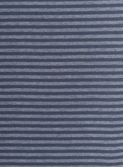 Striped Tie Maxi Skirt IL506 close-up fabric texture detail showing navy blue and light grey horizontal stripe soft knit material
