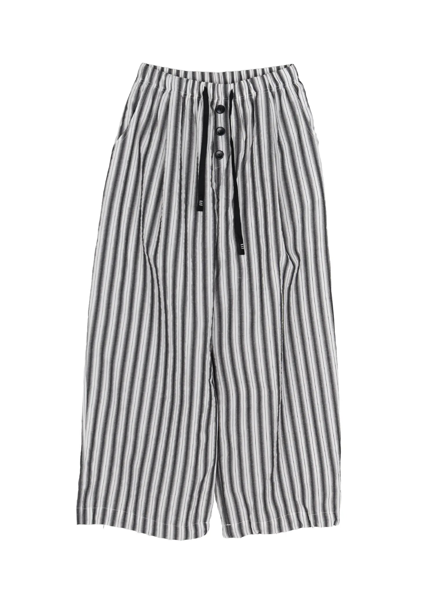 Striped Wide-Leg Trousers CL502 in Black, size M/L