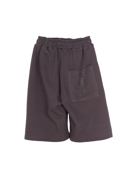 Studded Sweatshorts CU530 in Dark gray, size S/M