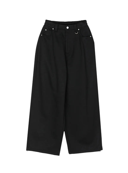 Tailored Wide Leg Sweatpants IL509 in Black, size S/M