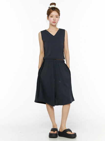 Tank Top and Track Shorts Set CL501 in Dark gray, size S/M