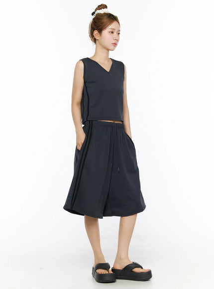 Tank Top and Track Shorts Set CL501 in Dark gray, size S/M