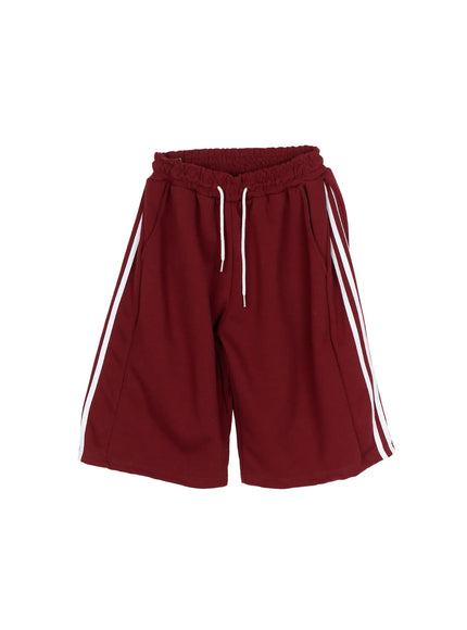 Track Bermuda Shorts CU523 in Dark red, size S/M