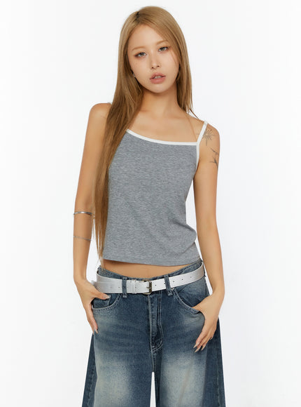 Two-Tone Cami Top IL524 in Gray, size S/M