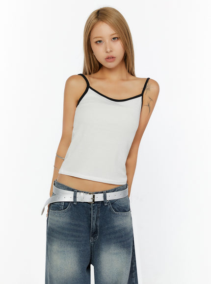 Two-Tone Cami Top IL524 in White, size S/M