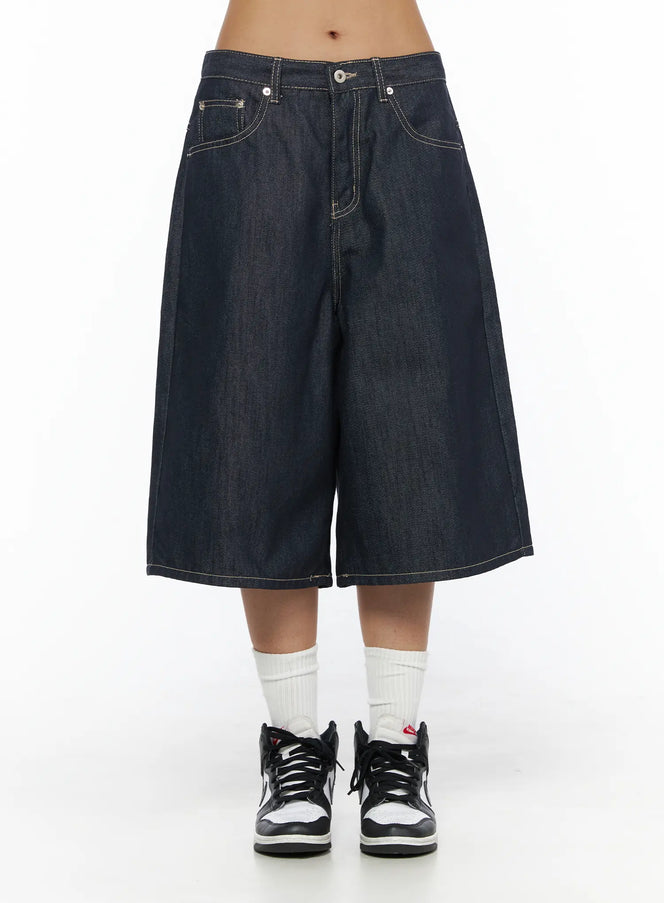 Vintage Washed Denim Jorts CL503 — view 2